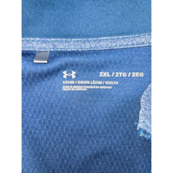 Under Armour Mens Loose Fit 1/2 Zip Pullover 2XL Blue Activewear - Picture 6 of 8